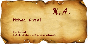 Mohai Antal névjegykártya